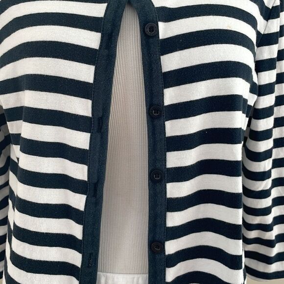 Blue/white striped 3/4 sleeve button down shirt by Rafaela women’s large - Picture 3 of 9